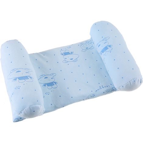 Anti-Roll-Babykissen aus Baumwolle – Kissen zur Vorbeugung von Flachkopf bei Neugeborenen (Blau) (1/5)