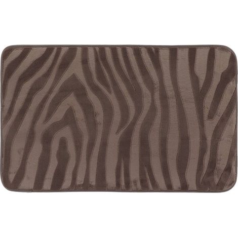 Memory-foam-teppich aus mikrofaser mit zebra-muster, 45 x 75 cm – taupe - Tendance (1/3)