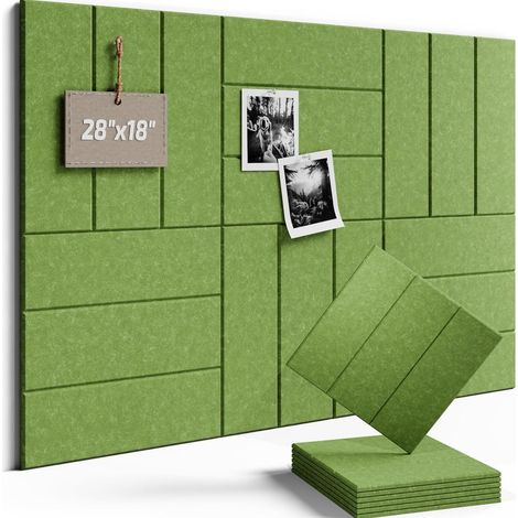 12 pièces panneaux acoustiques en feutre auto-adhésifs 24x24x0.9 cm – tableau mural décoratif, alternative liège, pliable pour bureau et maison