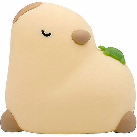 Veilleuse Capybara, lampe de bureau rechargeable USB, adorable décoration de bureau en silicone avec luminosité réglable pour la chambre, cadeau idéal pour Noël et le Nouvel An (1/5)