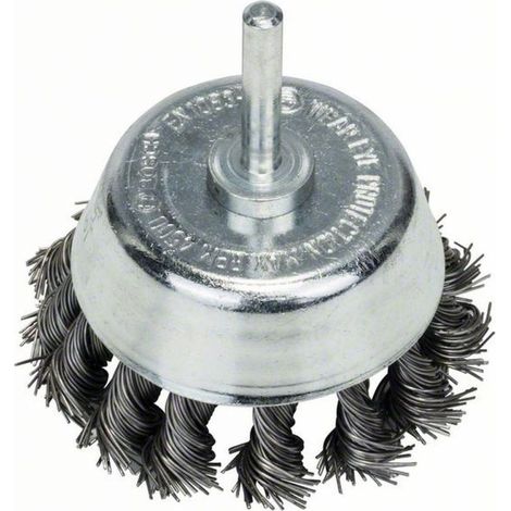 Bosch 1x Brosse boisseau PRO Steel Longlife, fils torsades pour emmanchement cylindrique 6 mm et perceuse (pour Acier, Acier inoxydable, O 65 mm, Professional Accessoire Perceuses/visseuses rotatives) (1/4)