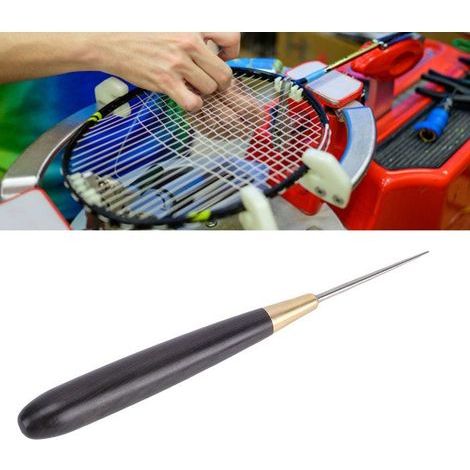 Awl de tension badminton – Ti acier ultra-fin, bois violet – perforation rapide sans abîmer les cordes (1/5)