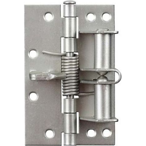 Chiudiporta automatico singolo color argento, posizionamento manuale, accessori per ferramenta, ammortizzatore per porta ignifugo, cerniera a molla (1/5)