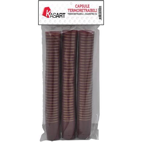 Capsule termoretraibili 33 x 55 mm colore nero 100 pz protezione tappi di sughero da muffe e tarli bottiglia spumante vino