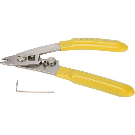 Pince à dénuder les fibres optiques - Outil portable de haute sécurité et de précision à 3 trous pour techniciens, électriciens et installateurs (jaune) (1/5)