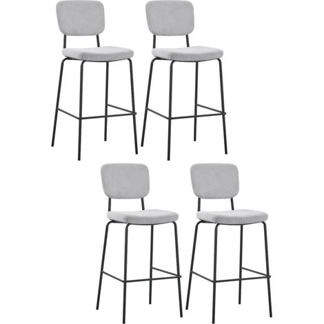 Sgabello imbottito colore grigio chiaro e gambe metallo nero 111H cm - Lusys (1/4)