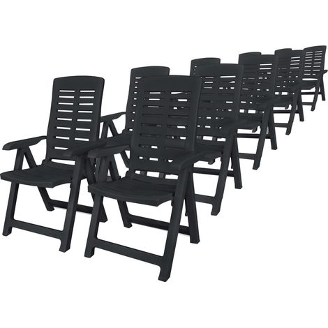 Maison Exclusive - Set da Pranzo da Giardino 11 pz in Plastica Antracite