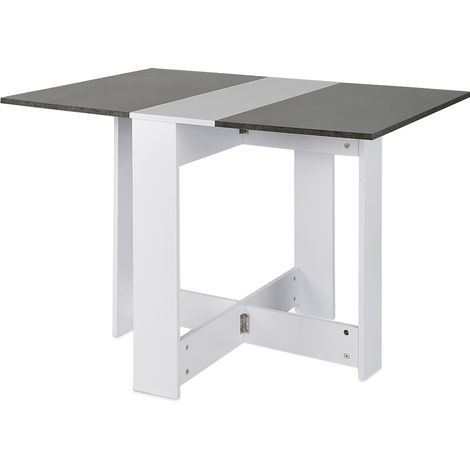Mesa de Comedor Plegable de Madera,Cocina /Salón/escritorio -Ahorra Espacio,Mezcla blanca