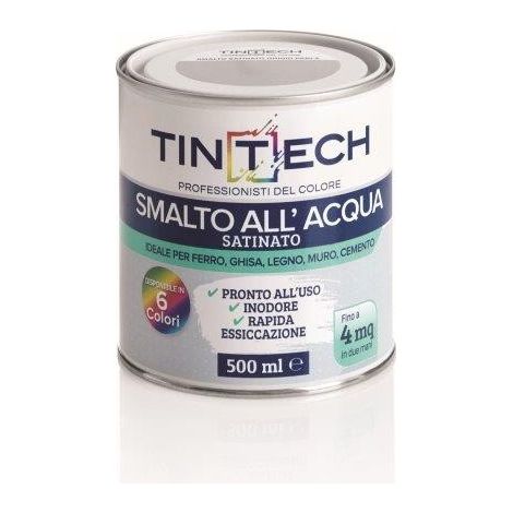 TINTECH SMALTO ACQUA SATINATO 500 ML NERO