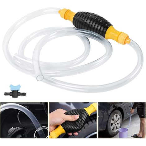 Handpumpe, Benzinpumpe, Schlammpumpe, Kraftstoffpumpe, manuelle Wasserpumpe, tragbare Schlauchpumpe, Benzin-Notfallpumpe für Pkw, 2-Meter-Benzinschlauch