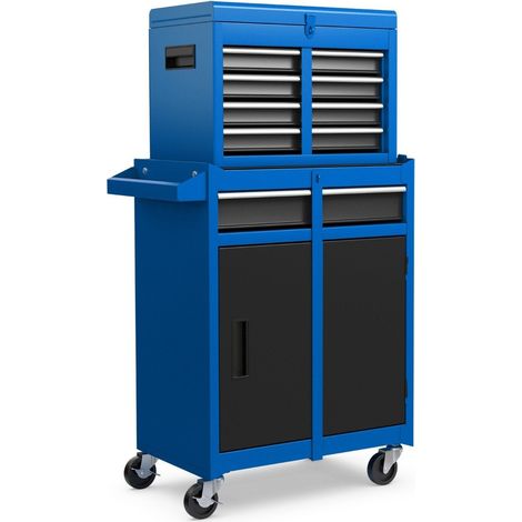Caja de herramientas con ruedas 2 en 1 con 5 cajones y capacidad de 100 kg (1/5)