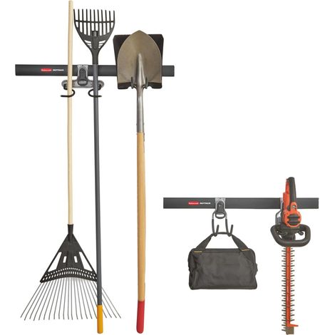 Rubbermaid Fasttrack - Kit di attrezzi da appendere al garage, supporto da parete per attrezzi da giardino, garage, organizzazione domestica (1/5)