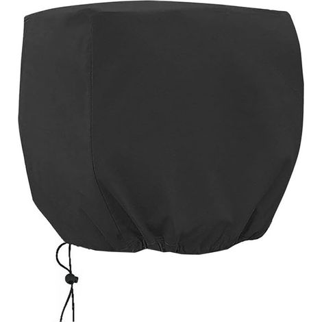 Housse de bateau semi-enveloppante imperméable avec cordon de serrage pour moteur hors-bord 0-10 CV, noire (1/5)