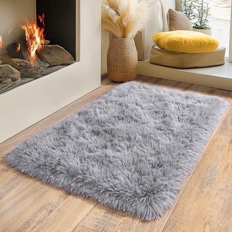 1 Tapis 60x110cm, Moelleux 4,3cm, Microfibre, Antidérapant, Salon Chambre