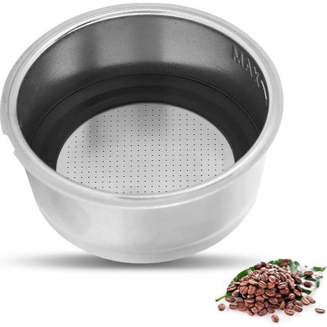 51-mm-Kaffeefilterhalter, wiederverwendbarer Permanent-Kaffeefilter, Filterlose Kaffeekörbe, Edelstahl, Ersatzteil für Kaffeemaschinen (Doppeltasse) (1/4)