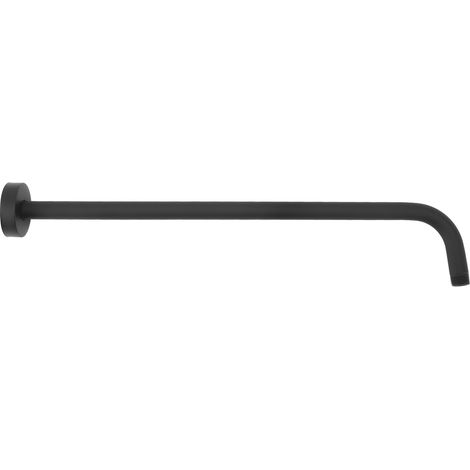 Braccio doccia a parete in acciaio inox NPT1/2, braccio di prolunga a scomparsa per soffione doccia con flangia, colore nero. (1/5)