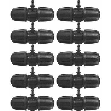 16mm à 4/7 Garden Lock Connecteurs en T Barbelés, 10pcs/Set Connecteurs pour PE Hose Garden Irrigation System (1/4)