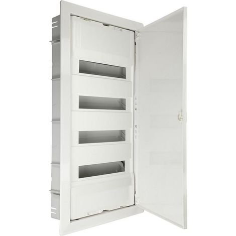 Petit coffret de distribution encastré avec bornes à vis 48 + 8 modules