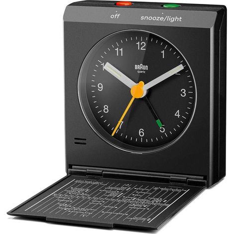 Braun BC 05 B reloj despertador plegable cuarzo negro compacto (1/4)