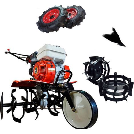 Motoazada de Gasolina Synergy 700 208cc 7,5cv Ancho 90cm con Kit Agrícola y Ruedas Metálicas de Tracción para Terrenos Duros (1/5)