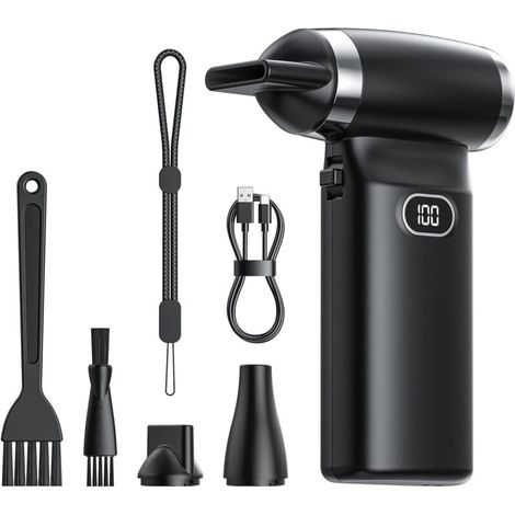 Souffleur air Comprimé Batterie sans Fil: 70 MPH Ventilateur d'air à Haute Vitesse pour Electronique Nettoyage d'ordinateur Portable Nettoyage de Clavier à Main Pulvérisateur Puissant pour Voi (1/5)