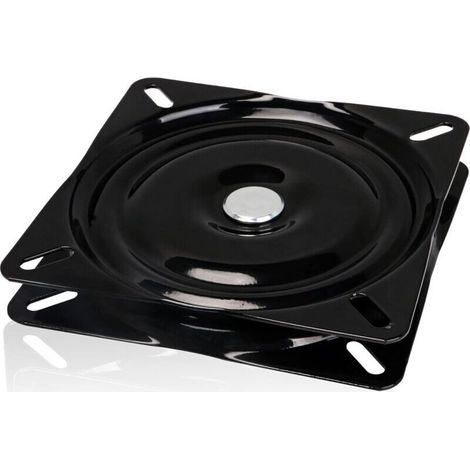 Piètement carré rotatif noir avec roulements à billes en acier pour chaises, 178 mm