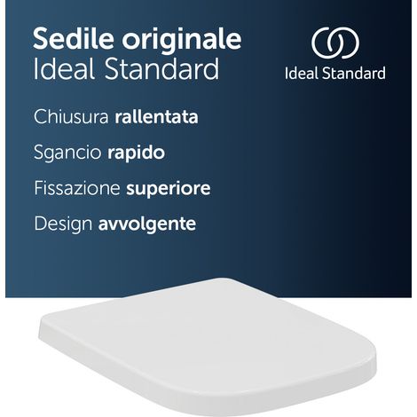 Ideal Standard i.life B Sedile WC Avvolgente con Chiusura Ammortizzata Soft-Close, Sgancio Rapido e Duroplast Robusto, 360x450 mm - Bianco (1/10)