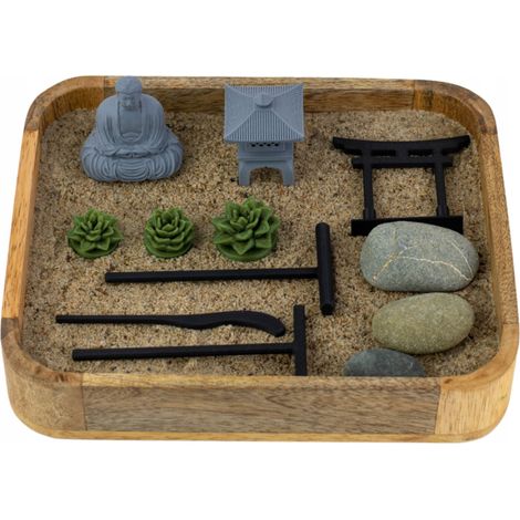 Giardino Zen in legno 22 cm x 18 cm Relax Meditazione Armonia