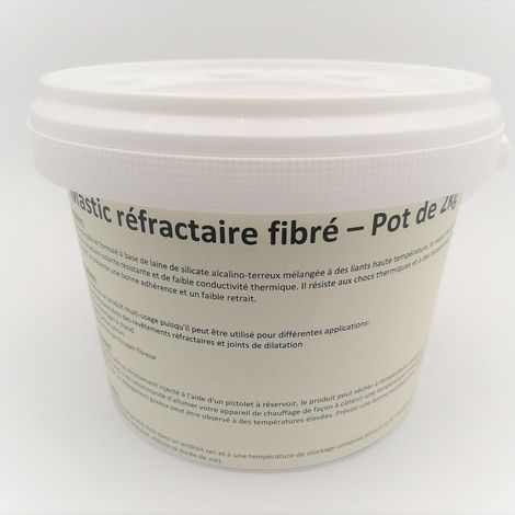 Mastic réfractaire fibré 1200° - En pot de 2 kg (1/2)