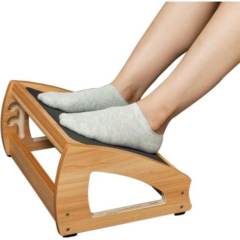 Repose-pieds réglable sous bureau, repose-pieds ergonomique sous bureau à 3 hauteurs, repose-pieds en bois sous bureau avec surface antidérapante, repose-pieds réglable pour