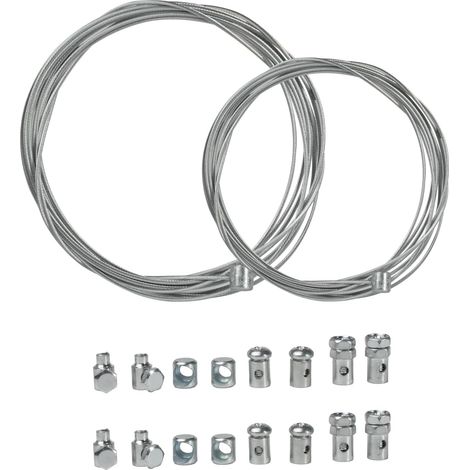 Universelles Reparaturset: Motorrad-Kupplungszug 2 x 2 m (Durchmesser 2 mm & 1,5 mm), Bowdenzug mit 9 Pins, Gaszug, für Karting, Kupplungszug & Zugset