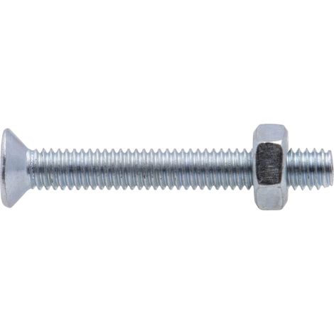 Vis à métaux zinguée tête fraisée PZ cruciforme Viswood Ø 6x20 mm (lot de 12 vis+écrou)