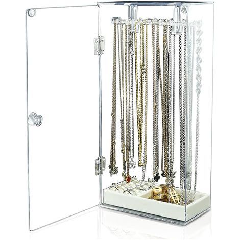 Porte-Bijoux en Acrylique: 24 Support Rotatif Transparent Porte-Collier en Acrylique, pour Bracelets, Boucles D'Oreilles - Rangement Collier (1/5)