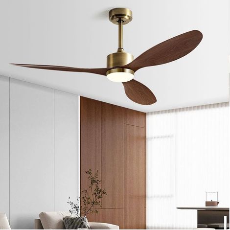 Ventilateur de plafond 106 cm avec lumière, télécommande et contrôleur mural, moteur CC silencieux, 6 vitesses, 3 températures de couleur, minuterie