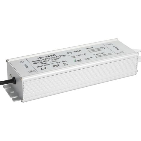 Alimentation LED étanche IP67 à tension constante, transformateur adaptateur 300 W, prise AC100-265VEU, sortie 12 V 0-25 A