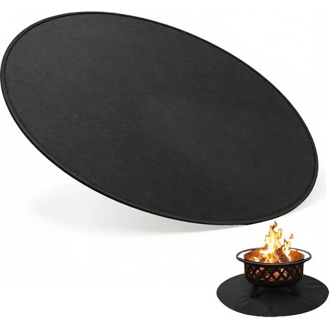 Outdoor Barbecue Mat, 60 cm Round Fire Pit Mat, Oil Resistant and Waterproof, Barbecue Accessories (1/5)