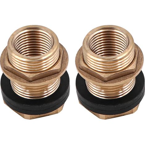Lot de 2 réservoirs d'eau pour réservoirs d'eau avec raccord à vis pour baril d'eau avec filetage mâle 3/4" x filetage interne 1/2" pour robinets (1/5)