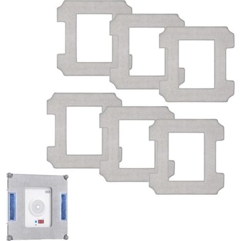 Lot de 6 chiffons en microfibre de rechange pour robots aspirateurs Ecovacs Winbot W1 / W1 Pro / W2 / W2 Omni. Accessoires de nettoyage pour robots aspirateurs. Chiffons lavables et réutilisables en m (1/5)