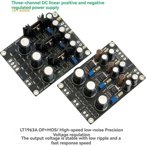 Compatible avec la carte d'alimentation à régulateur linéaire trois voies LT1963A, idéale pour les amplificateurs DAC RF HiFi DIY (version à amplificateur opérationnel MOS).