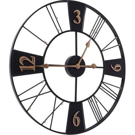Mylène Vintage-Industrie-Wanduhr, Modell Metal Silence, 60 cm – geräuschlose Dekorationsuhr für Wohnzimmer, Eingangsbereich, Büro, Restaurant