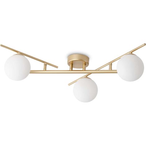 Ideal Lux ATLAS 3-flammige Kugel-Deckenleuchte aus Messing