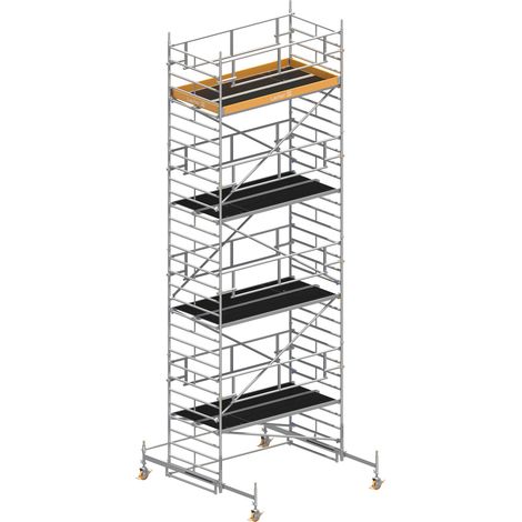 Layher Rollgerüst Uni Breit P2 Safety Plus mit Doppelgeländer 9,38m AH (1/3)