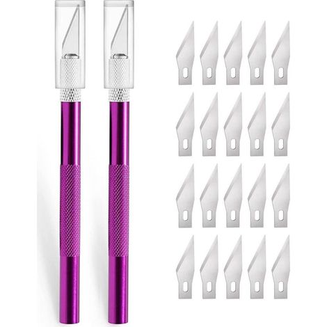 Cutter 2 Stück 20 Ersatzklingen Skalpell Fensterfolie Violett (1/5)