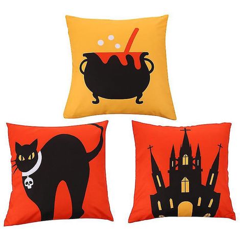 3er-Set Halloween-Kissenbezüge für Halloween-Dekoration