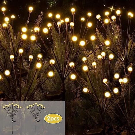 Lampes de Jardin Solaires Extérieur - AMOUNE - 10 LED - Blanc Chaud - Energie solaire - Contemporain - Design (1/3)