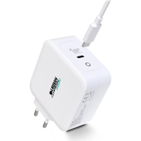 Cargador de Pared + Cable USB C Urban Factory GSC10UF Blanco 3760170882130 S55170174 Urban Factory (1/4)