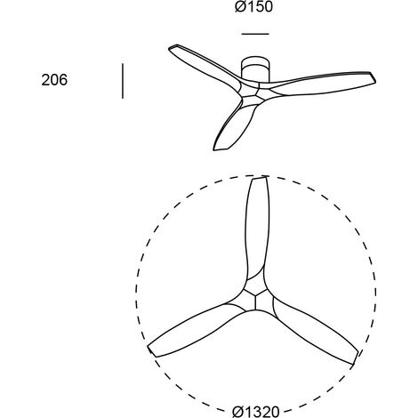 Forlight Stem Evo - Ventilatore da Soffitto Diametro 132.0cm.