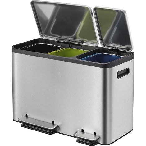 EKO, Collecteur de déchets à pédale, capacité 3 x 12 l, l x h