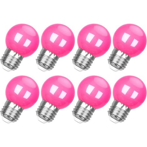 Ampoule LED sphérique G45 E27 couleur rose 3 W AC220‑240 V non dimmable éclairage décoratif Halloween Noël et fêtes lot de 8 (1/5)