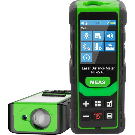 Télémètre laser Noyafa NF274L, portée de mesure jusqu'à 100 mètres, laser vert, ruban de mesure laser. (1/5)